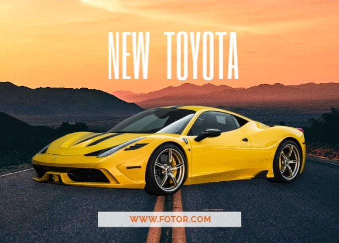 Сделайте удивительный дизайн автомобильной рекламы с прозрачным фоном