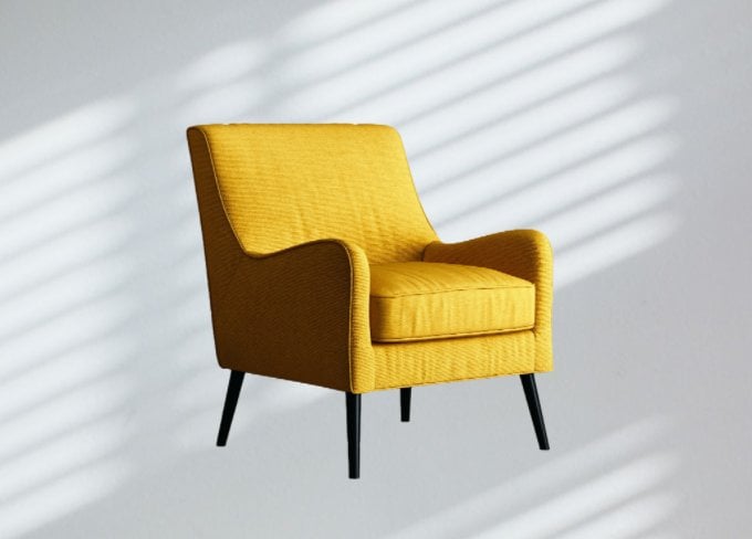 Добавьте белый фон к фотографии с прозрачным диваном