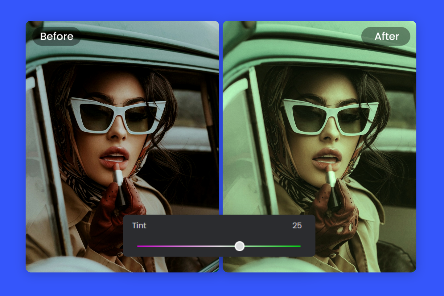 The street scenery with color changed